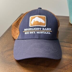Simms Trout Icon Trucker Hat Moonlight Basin Big Sky Montana